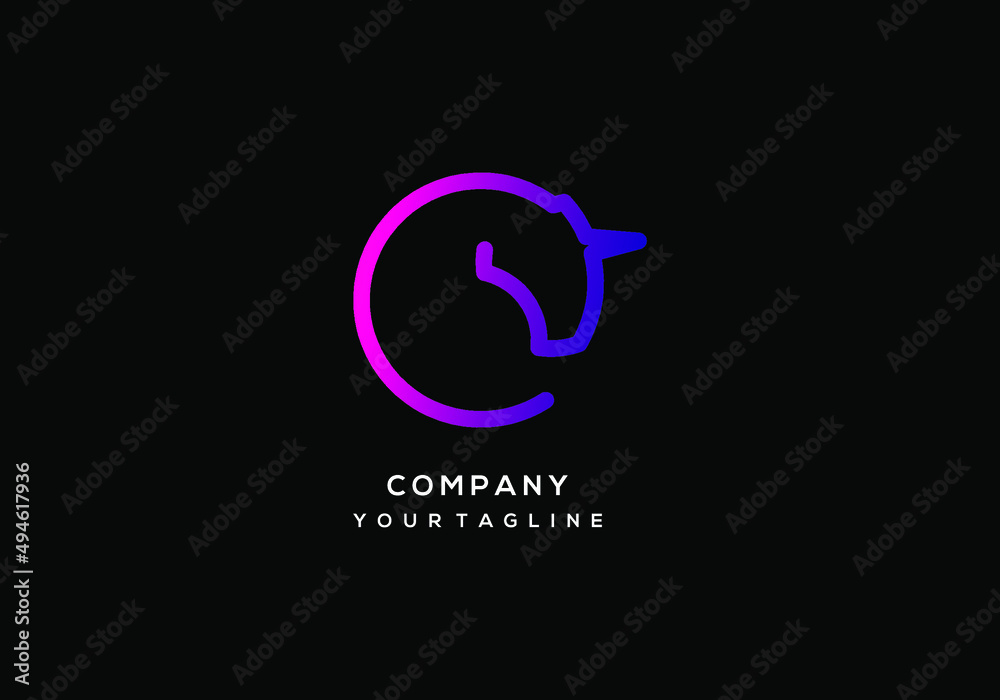 logo concept letter e and horse unicron logo concept letter e and horse unicron