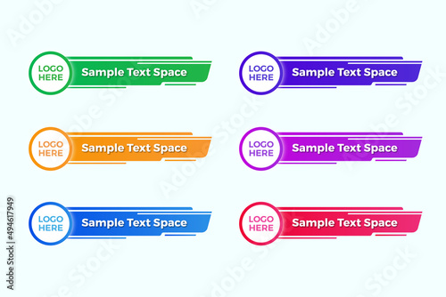 Colorful lower third banner template set
