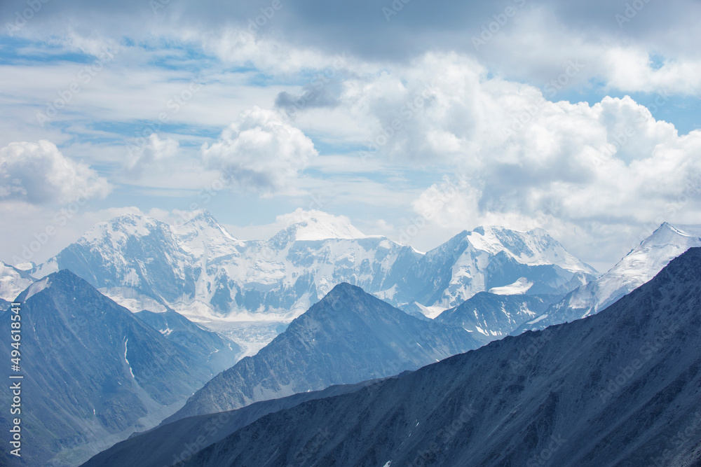 View from the pass Karaturek. Beluha Mountain, Altai, Russia