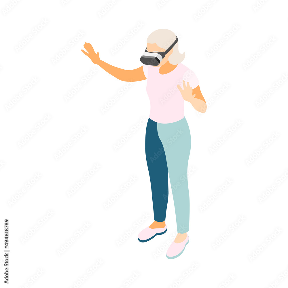 VR Elderly Woman Composition