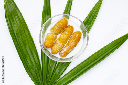 Tapioca in syrup with cocont milk photo