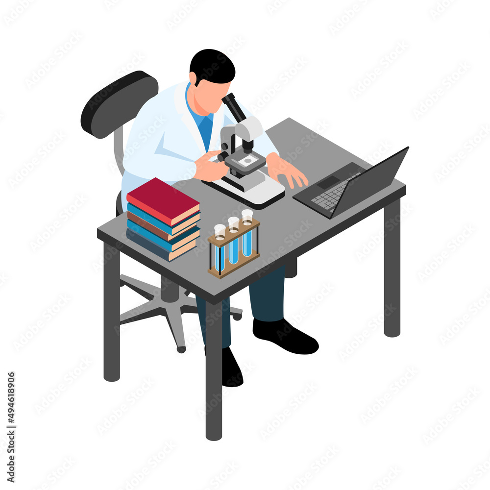 Fototapeta premium Scientists Lab Workplace Composition