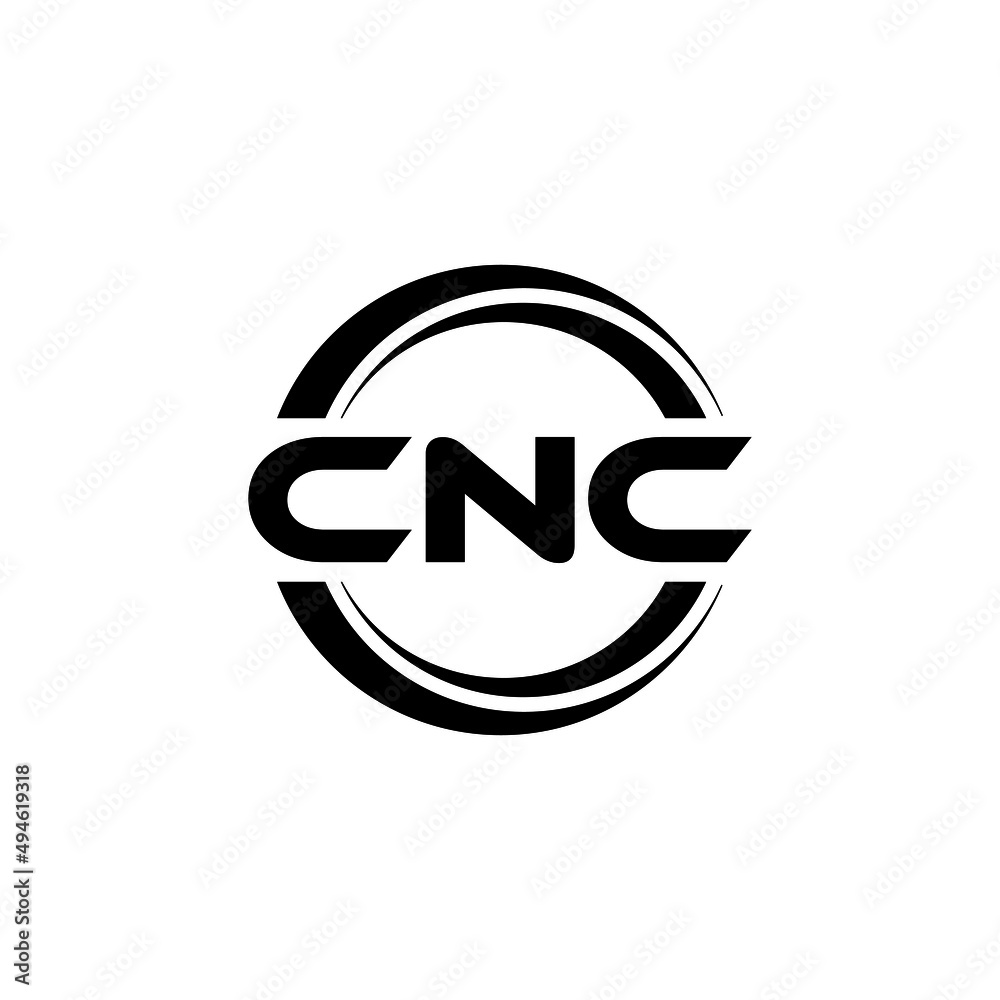 CNC letter logo design with white background in illustrator, vector logo modern alphabet font overlap style. calligraphy designs for logo, Poster, Invitation, etc.