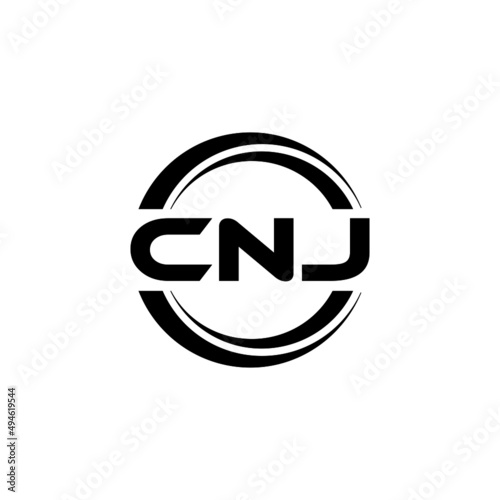 CNJ letter logo design with white background in illustrator  vector logo modern alphabet font overlap style. calligraphy designs for logo  Poster  Invitation  etc.