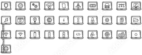 laptop icon set