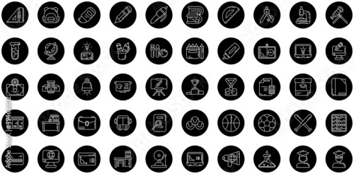 school and student icon set