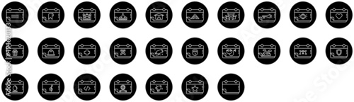 calendar event icon set