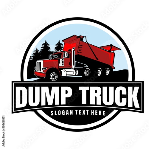 dump truck logo design icon vector	
