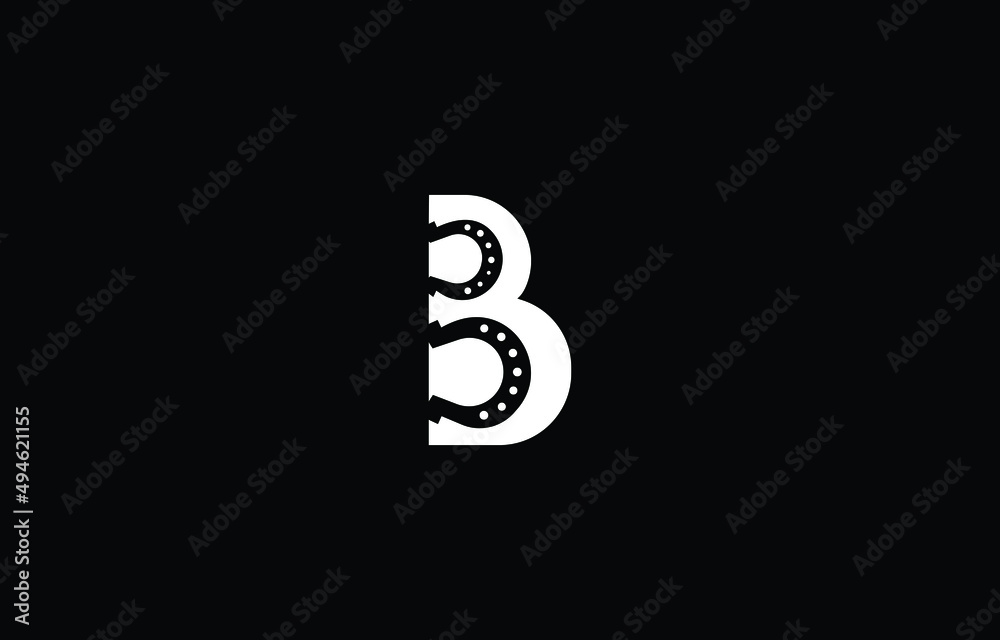 Horseshoe Modern and unique letter B initials logo design Horseshoe Modern and unique letter B initials logo design