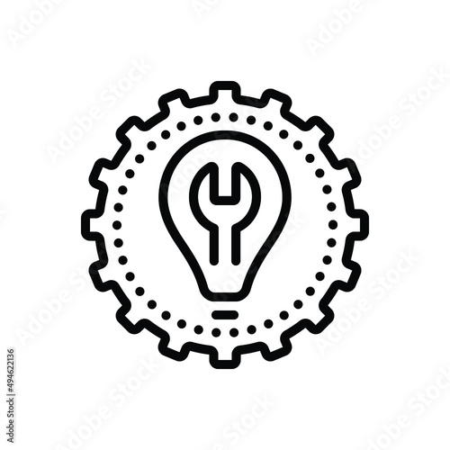 Black line icon for practical 