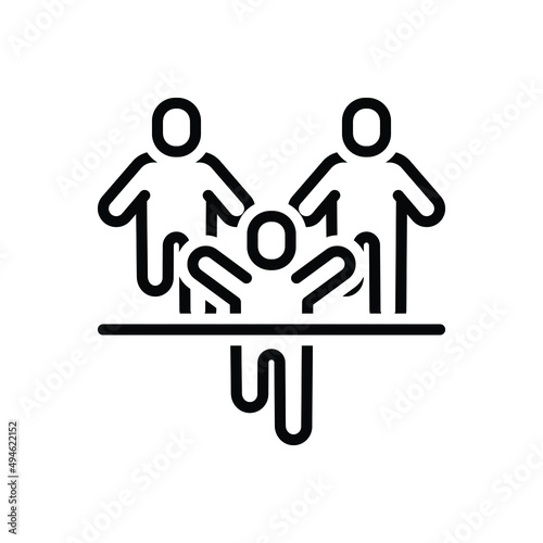 Black line icon for marathon
