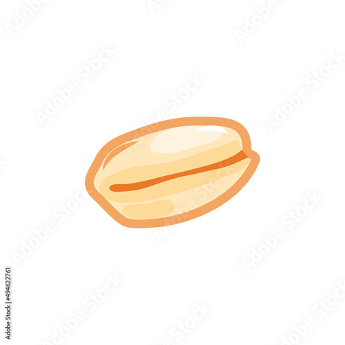 Oat flake icon on a white isolated background. Oat grain. Vector cartoon icon. 
