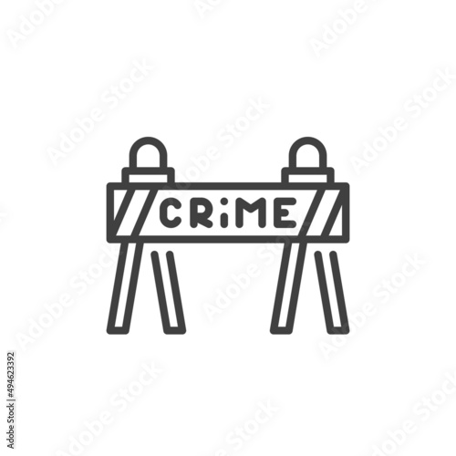 Crime scene boundary line icon