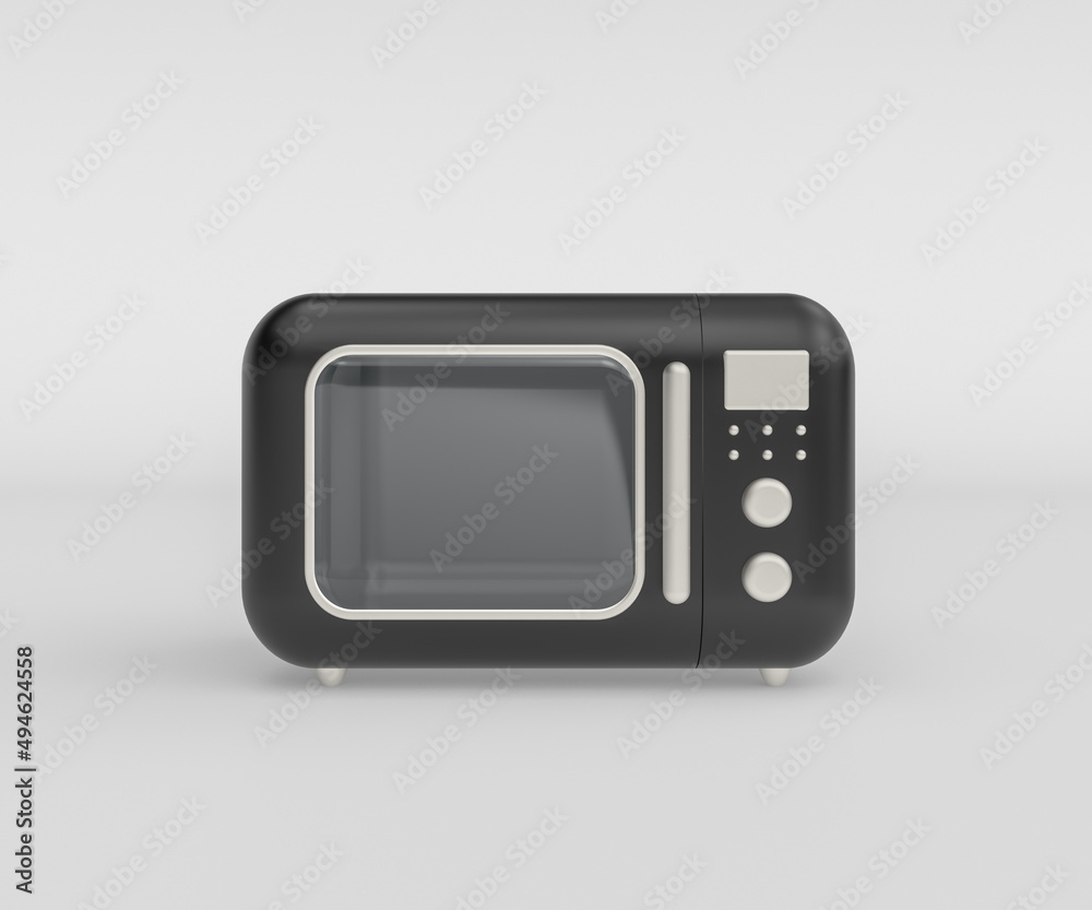 3d render illustration of microwave. Modern Trendy design. White and black colors. 3d render illustration of microwave. Modern Trendy design. White and black colors.