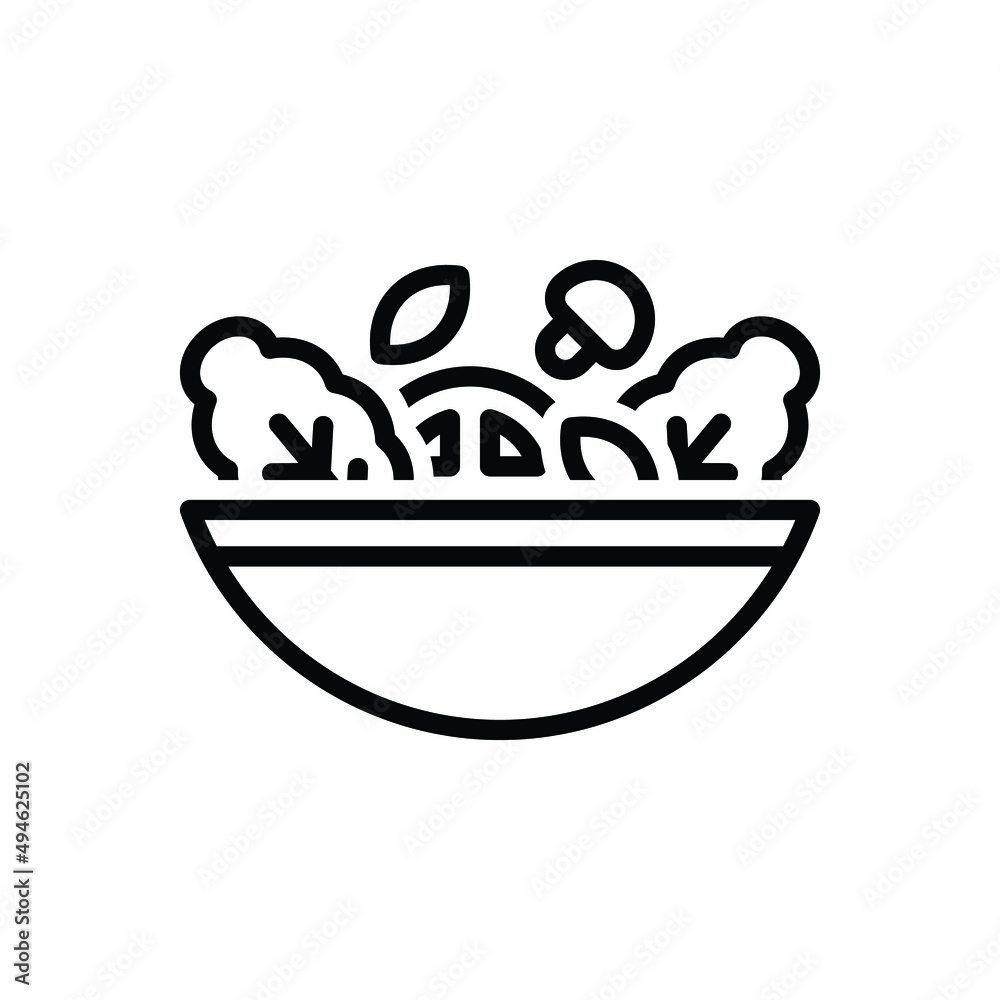 Black line icon for salad Black line icon for salad