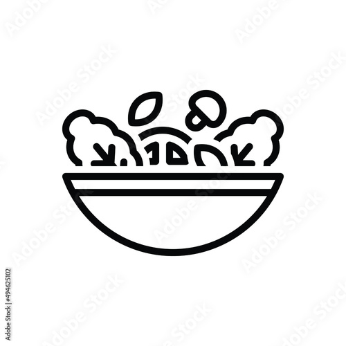 Black line icon for salad