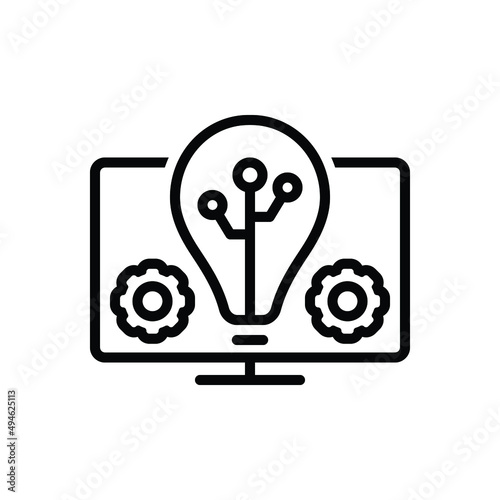 Black line icon for innovation