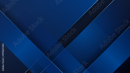 Modern shiny realistic dark blue black with shadow abstract design presentation background. Technology network vector illustration for banner, cover, web, flyer, card, poster, texture, slide, magazine