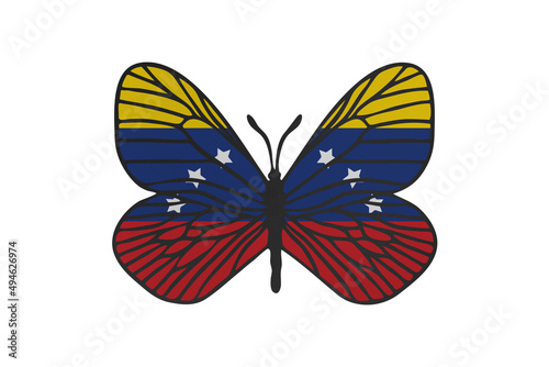 Butterfly wings in color of national flag. Clip art on white background. Venezuela © Julia