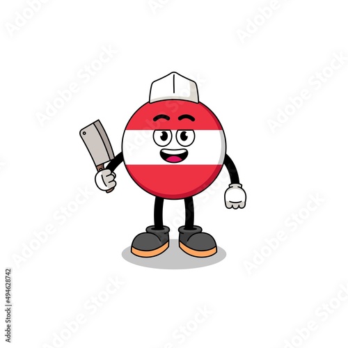 Mascot of austria flag as a butcher © Ummu