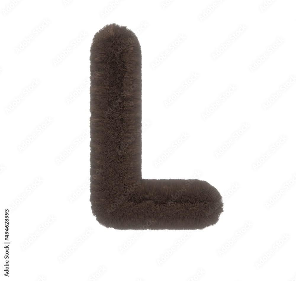 Furry Brown Animal Font Letter L Furry Brown Animal Font Letter L