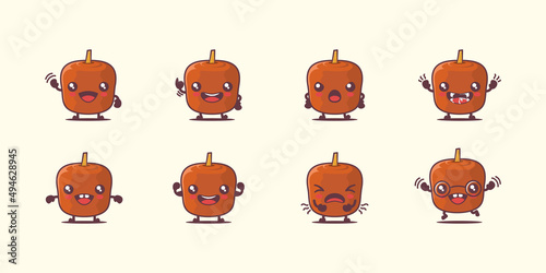 doner kebab cartoon. food vector illustration. with different faces and expressions