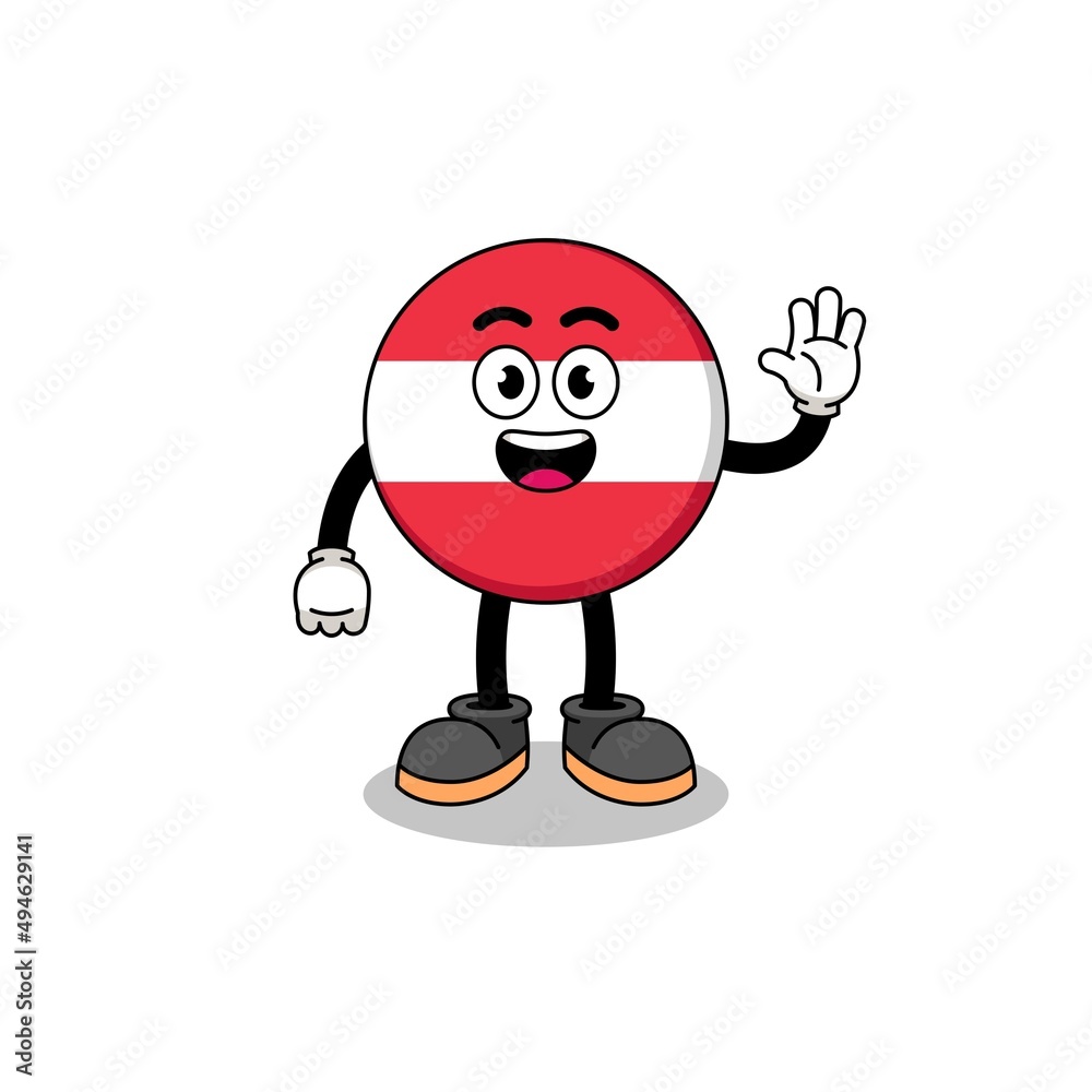 austria flag cartoon doing wave hand gesture austria flag cartoon doing wave hand gesture