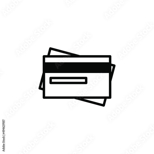 Credit Card, Payment Solid Line Icon Vector Illustration Logo Template. Suitable For Many Purposes.