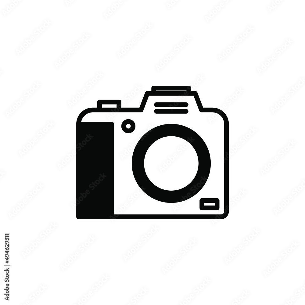 Camera, Photography, Digital, Photo Solid Line Icon Vector Illustration Logo Template. Suitable For Many Purposes.