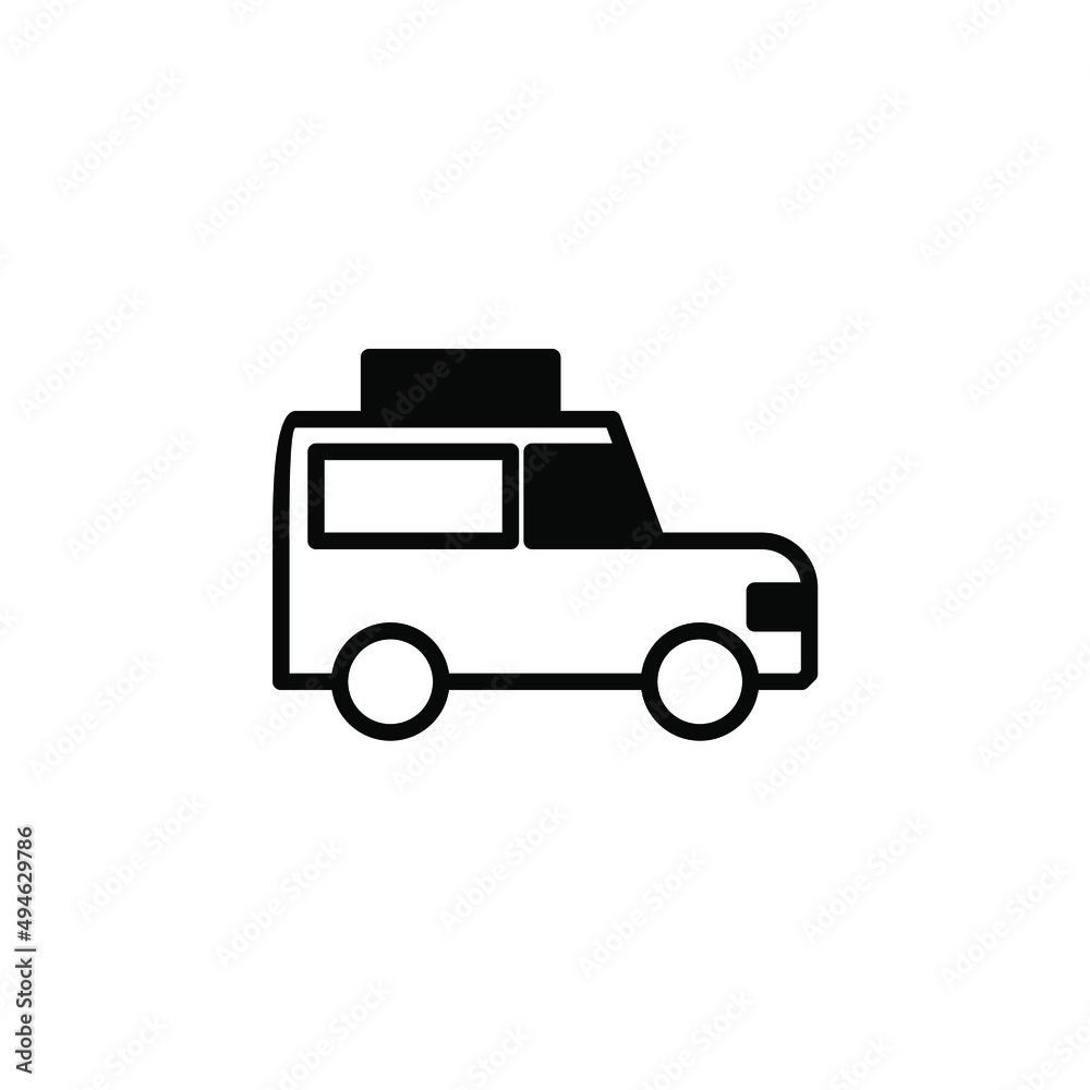 Cab, Taxi, Travel, Transportation Solid Line Icon Vector Illustration Logo Template. Suitable For Many Purposes.