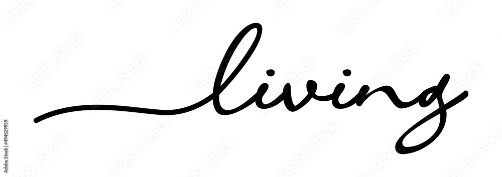 Living Handwriting Black Lettering Calligraphy Banner. Greeting Card ...