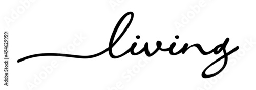 Living Handwriting Black Lettering Calligraphy Banner. Greeting Card Vector Illustration.