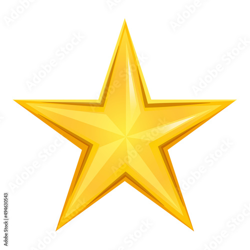 Cartoon icon with cartoon star. Yellow background. Ui design. Isolated vector illustration. Vector graphic.
