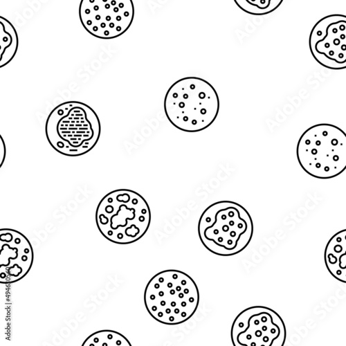 Skin Disease Symptom Vector Seamless Pattern Thin Line Illustration