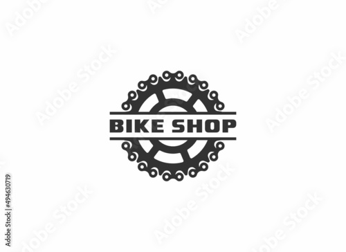 bike shop logo template in white background