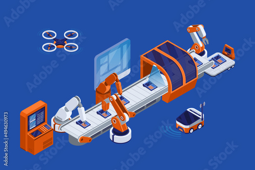 Smart Industry Technology Isometric Concept