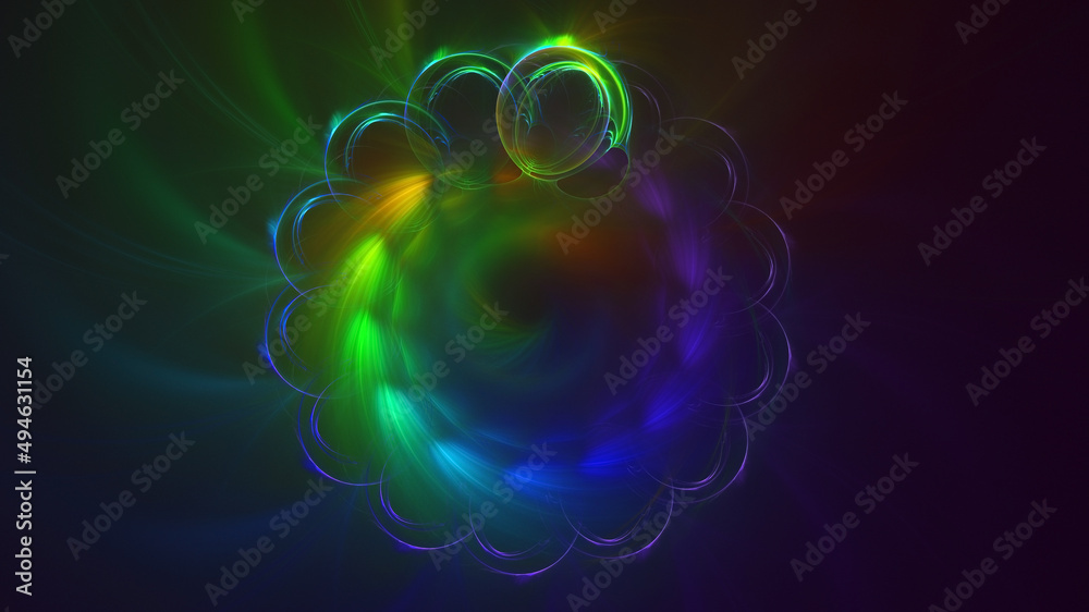 Obraz premium 3D rendering abstract multicolor fractal light background