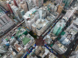 Top down view of Hong Kong downtown