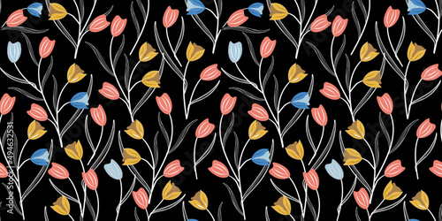 Floral Seamless Pattern. Spring collection for fashion and print. 
