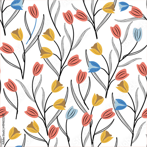 Floral Seamless Pattern. Spring collection for fashion and print. 