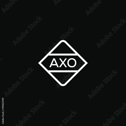 AXO letter design for logo and icon.AXO monogram logo.vector illustration with black background. photo