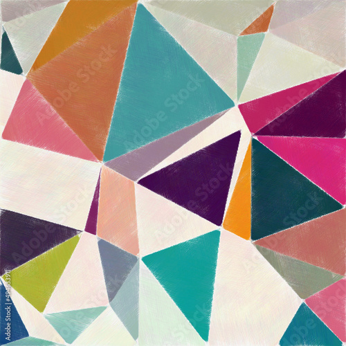 Colorful triangles pattern with a rough texture background. Background texture wall and have copy space for text. Picture for creative wallpaper or design art work.