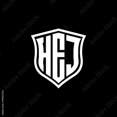 HEJ letter logo design with black background in illustrator, vector logo modern alphabet font overlap style. calligraphy designs for logo, Poster, Invitation, etc.