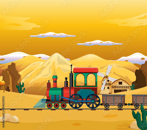 Train with natural scene