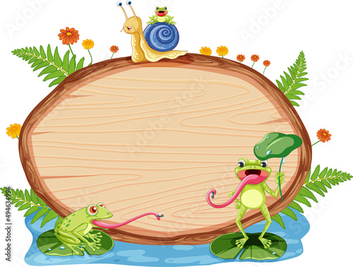 Insect with wooden frame board banner