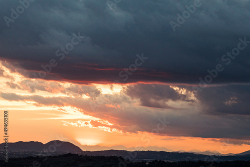 sunset in the mountains