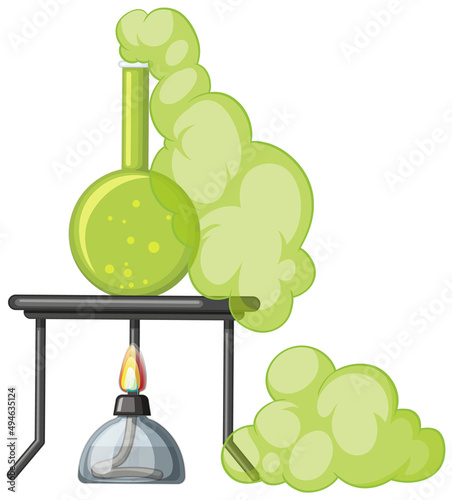 Chemistry test tubes on white background