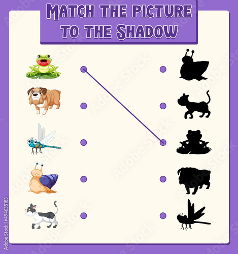 Shadow matching game template