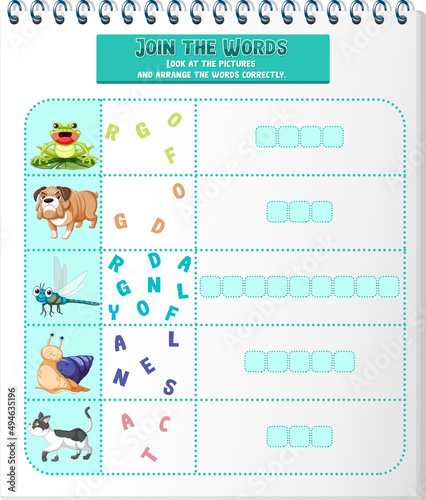 Arrange the letters in order with pictures