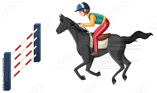 Equestrian sport with man on horseback